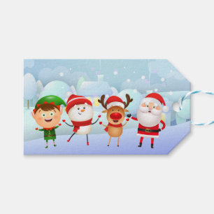 Étiquettes-cadeau Joyeux Noël Snowman Père Noël Rudolph Elf
