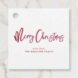 Étiquettes Cadeau Joyeux Noël Typographie rouge