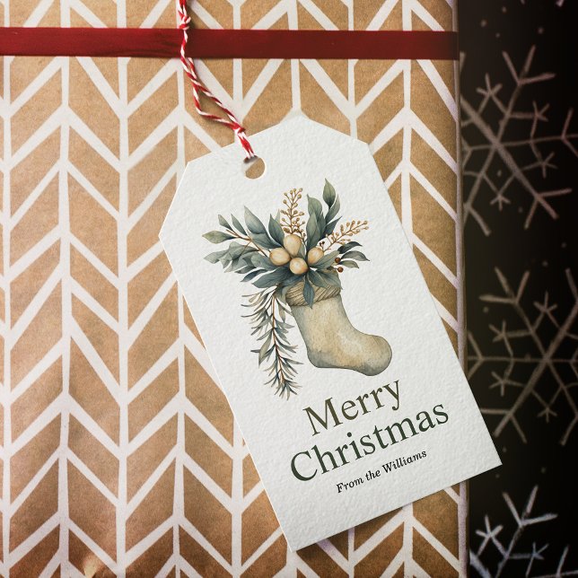 Étiquettes-cadeau Joyeux Noël Vacances d'hiver Stockage (Add an extra touch of charm to your holiday gift-giving with this warm, festive gift tag!)