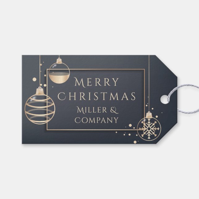 Étiquettes-cadeau Joyeux Noël Vacances Moderne Chic Entreprise (Devant (Horizontal))