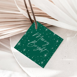 Étiquettes Cadeau Joyeux Noël vert brillant