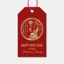 Joyeux Nouvel An chinois du lapin Tags cadeaux