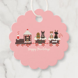 Étiquettes Cadeau Joyeux Pawlidays Chien Noël Train de vacances