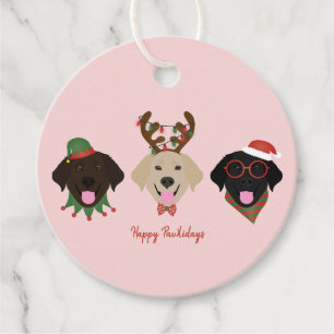 Étiquettes Cadeau Joyeux Pawlidays Labrador Retriever Dogs