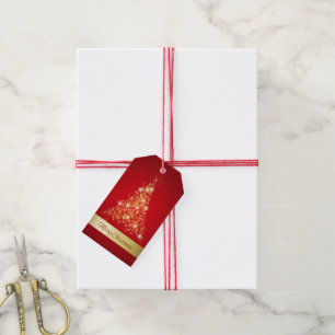 Étiquettes-cadeau Joyeux sapin de Noël éclatant