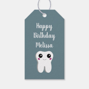 Étiquettes-cadeau Joyeux Sourire Dental Tooth mignonne Anniversaire