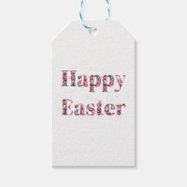 Étiquettes-cadeau Joyeux texte décoratif de Pâques