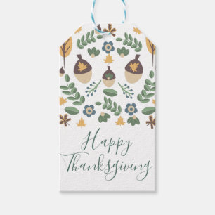 Étiquettes-cadeau Joyeux Thanksgiving automne folklorique