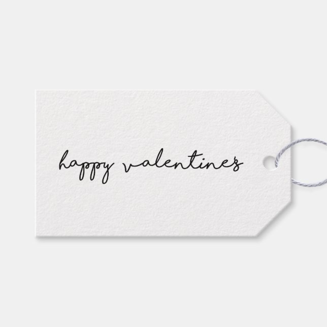 Étiquettes-cadeau Joyeux Valentines. Simple rustique pays minimalist (Devant (Horizontal))