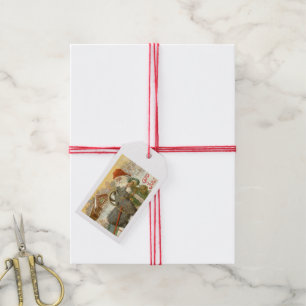 Étiquettes-cadeau Jultomten alimente à chèvre de Noël un biscuit
