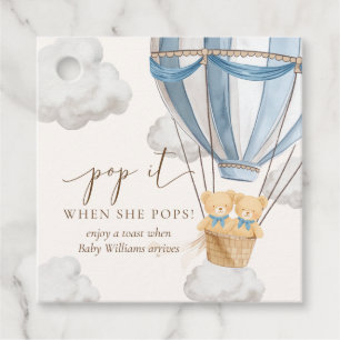 Étiquettes Cadeau Jumeaux Oursons Attendent Ours en Peluche Pop It Q