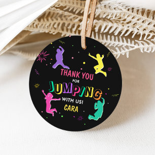 Étiquettes Cadeau Jump and Play Girl Birthday Party Round