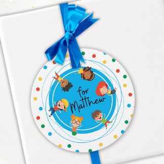 Étiquettes Cadeau Jump Bounce Jouer Trampoline Anniversaire Merci