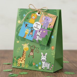 Étiquettes Cadeau Jungle Safari animal sauvage Anniversaire de enfan