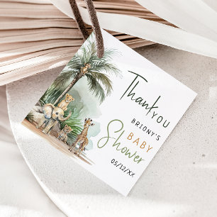 Étiquettes Cadeau Jungle Safari Animaux Baby shower Merci