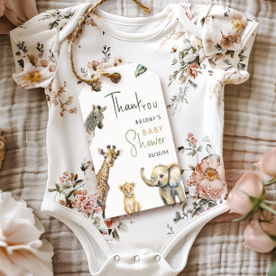Étiquettes-cadeau Jungle Safari Animaux Baby shower Merci