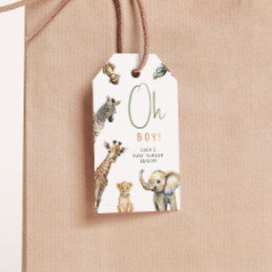 Étiquettes-cadeau Jungle Safari Animaux Oh Garçon Baby shower Merci