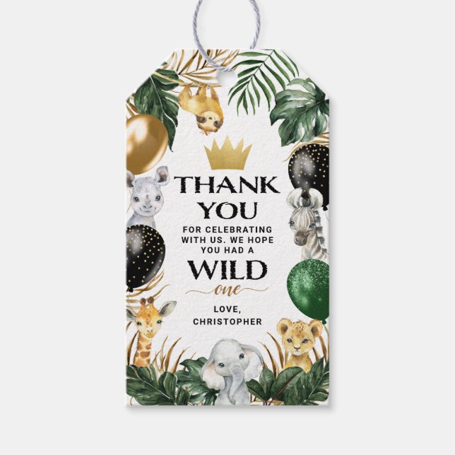 Étiquettes-cadeau Jungle Safari Anniversaire Fête Favoriser le Merci (Devant)