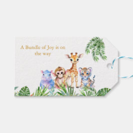 Étiquettes-cadeau Jungle tropicale Bébés animaux