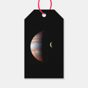 Étiquettes-cadeau Jupiter planète géante gazeuse & Io lune galiléenn