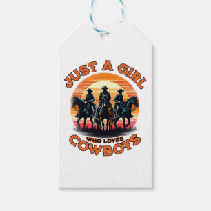 Étiquettes-cadeau Juste une fille qui aime les cowboys