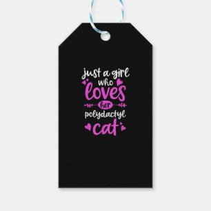 Étiquettes-cadeau Juste une fille qui aime son chat polydactyle