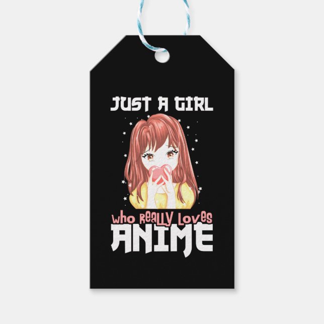Étiquettes-cadeau Juste Une Fille Qui Aime Vraiment Anime (Devant)