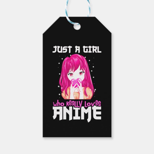 Étiquettes-cadeau Juste Une Fille Qui Aime Vraiment Anime (Devant)