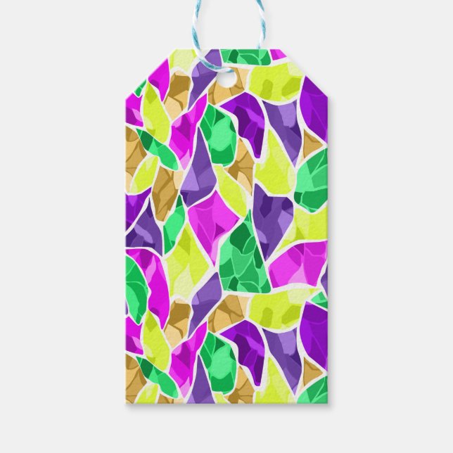 Étiquettes-cadeau Kaléidoscope en mosaïque sans joint abstrait moder (Devant)