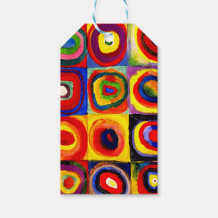 Étiquettes-cadeau Kandinsky Farbstudie Cercles Carré Quadrate Art