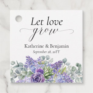 Étiquettes Cadeau Katherine Personalized Purple Succulent Mariage
