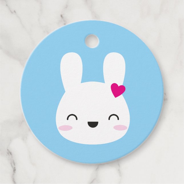 Étiquettes Cadeau Kawaii Bunny Émotions (Devant)