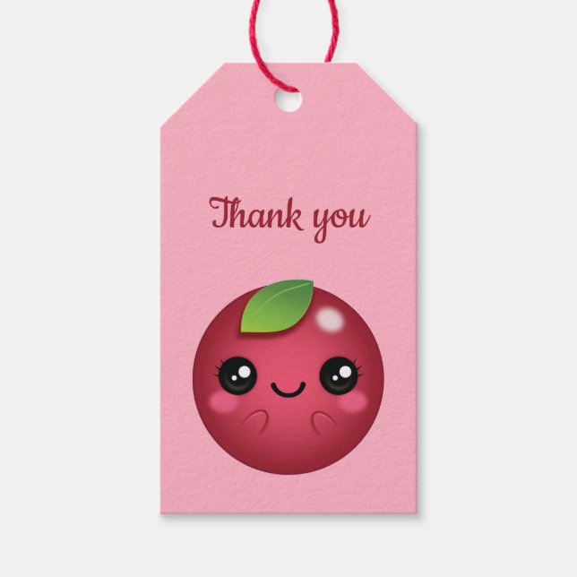 Étiquettes-cadeau Kawaii Cranberry (Devant)