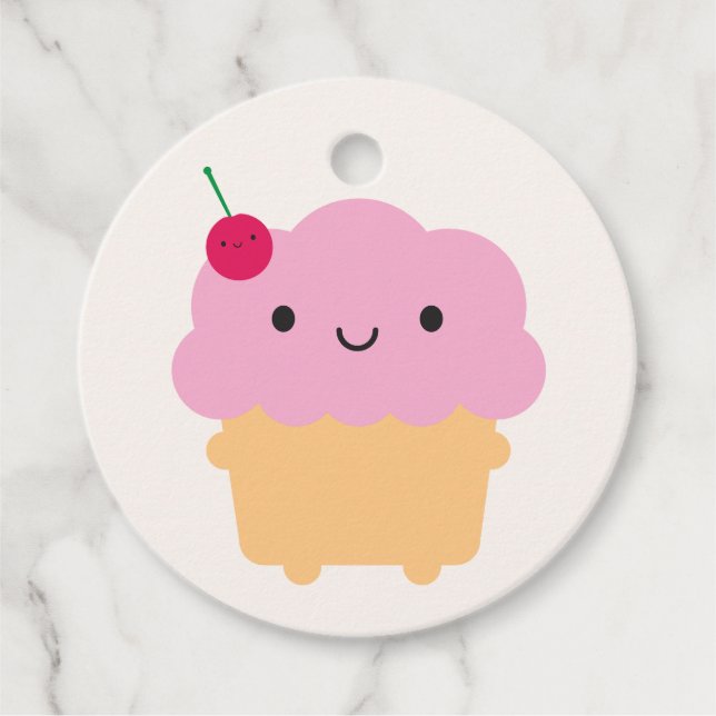 Étiquettes Cadeau Kawaii Cupcake (Devant)