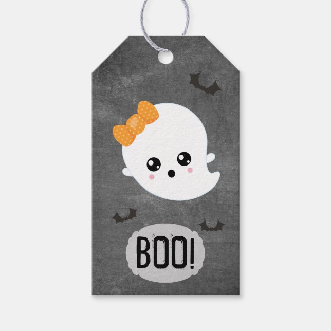 Étiquettes-cadeau Kawaii Fantôme Halloween (Devant)