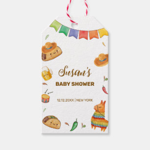 Étiquettes-cadeau Kawaii Rustic Fiesta Taco Bout Un Baby shower