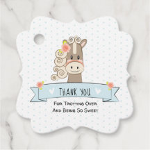 Kentucky Derby Horse Baby shower Favoriser Tag Gir