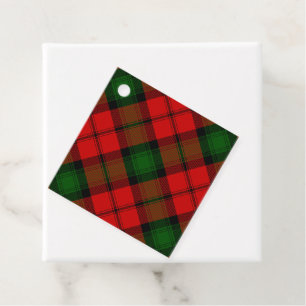 Étiquettes Cadeau Kerr tartan rouge vert plaid