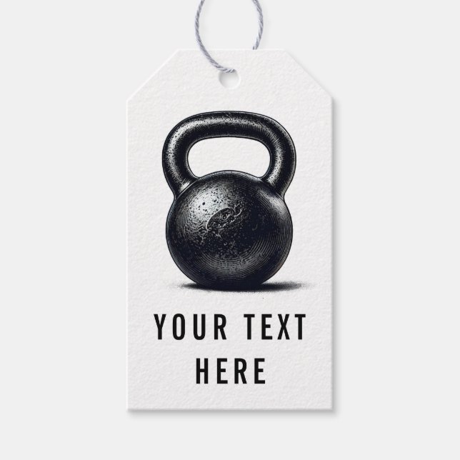 Étiquettes-cadeau Kettlebell Fitness Formation personnelle (Devant)