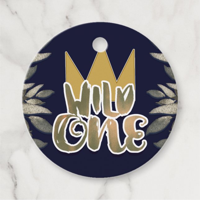Étiquettes Cadeau King of Wild Things ONE 1st Birthday Party (Devant)