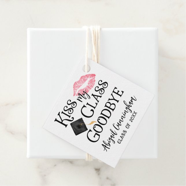 Étiquettes Cadeau Kiss My Class Goodbye Funny Graduation (En situation)