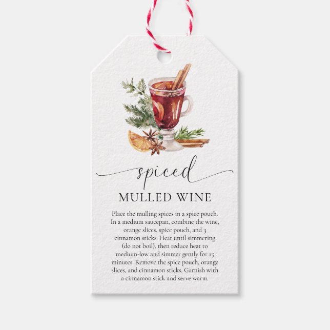 Étiquettes-cadeau Kit de recette de vin Mulled Noël (Devant)