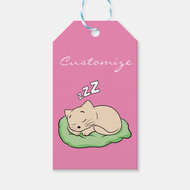 Étiquettes-cadeau Kitty Thunder-Cove dormant (Devant)