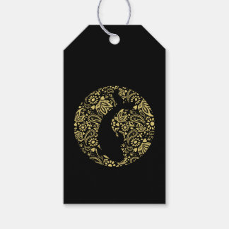 Étiquettes-cadeau Koi Carp Noir et or Exotique