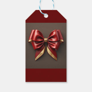 Étiquettes-cadeau La Bow rouge et or