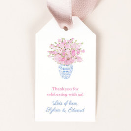 Étiquettes-cadeau La clé grecque Chinoiserie Cherry Blossom Fête des
