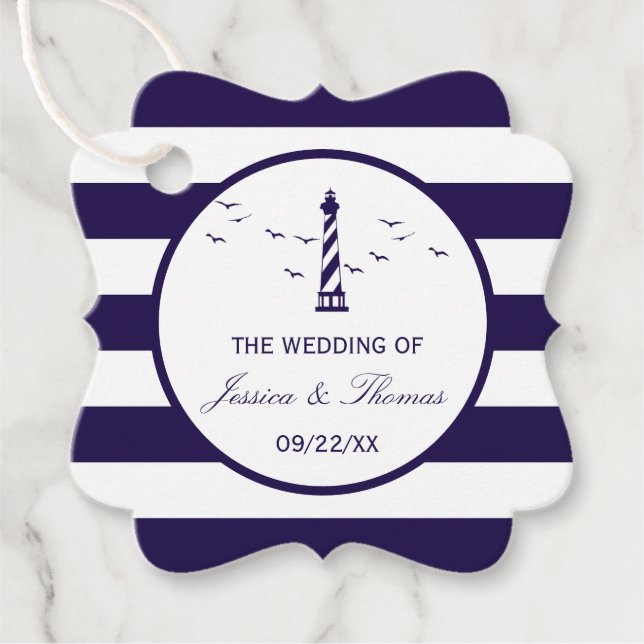 Étiquettes Cadeau La collection de Mariages du phare nautique (Devant)