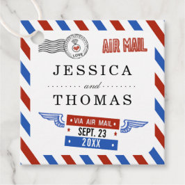 Étiquettes Cadeau La collection moderne de Mariages Airmail