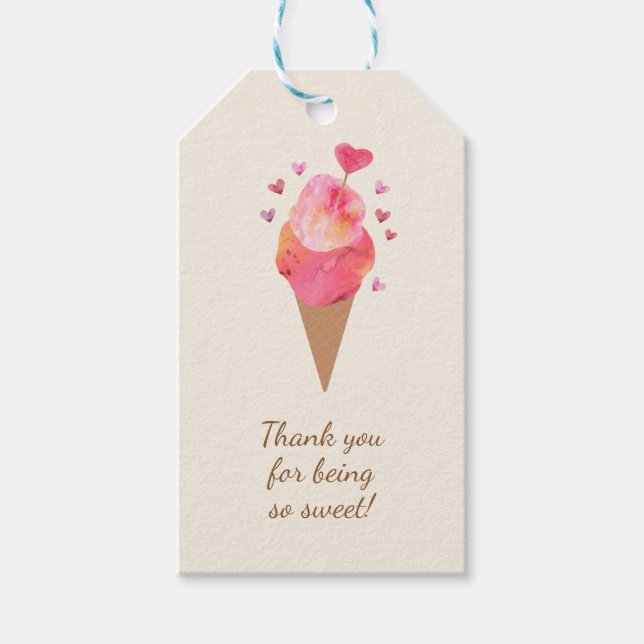 Étiquettes-cadeau La Crème De Glace Élégante Contient Un Unique Insp (Devant)