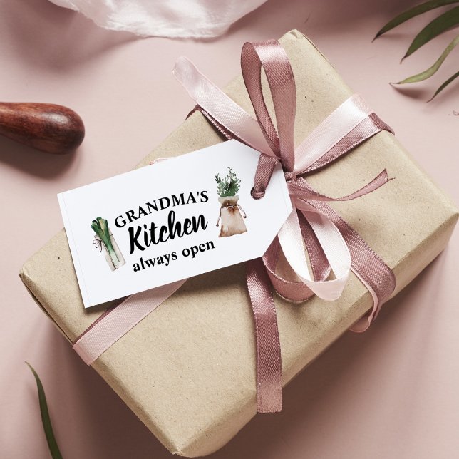 Étiquettes-cadeau La cuisine moderne de grand-mère est toujours ouve (Créateur téléchargé)